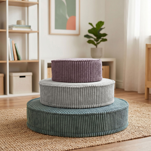 KiddyMoon Ensemble 3 Modules en Mousse pour Enfants pour Chambre D'enfant, fioletowy-jasnoszary-zielony