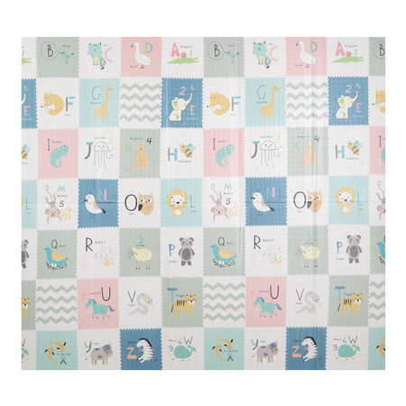 KiddyMoon Tapis de Jeu pour Enfant Bébé Tapis Mousse Tapis de Sol Tapis d'éveilBebe Reversible Stimulation De L'Imagination Pliable Pour L'Intérieur Et L'Extérieur, gris-ballons, 180x200x1cm