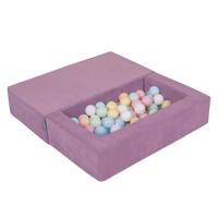 KiddyMoon Canapé en Mousse pour Enfants avec Balles Pour chambre d'enfant Léger Modulable Confortable Housse Amovible Parfait pour Jouer Lire et Se Détendre, violet: bleu pastel/jaune pastel/blanc/menthe/rose poudré, Canapé + 100 Balles