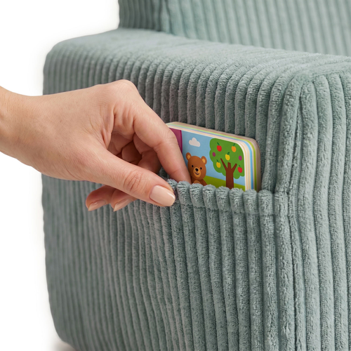 KiddyMoon Fauteuil Pliable pour Enfant en Mousse Canapé Convertible 2 en 1, vert, UNI