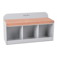 banquette avec étagères pour les enfants KiddyMoon, gris/rose des sables, UNI