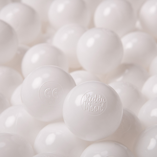 KiddyMoon Balles pour Piscine Colorées ∅6cm Plastique Enfant Bébé Fabriqué en EU, blanc, 100 Balles/6cm