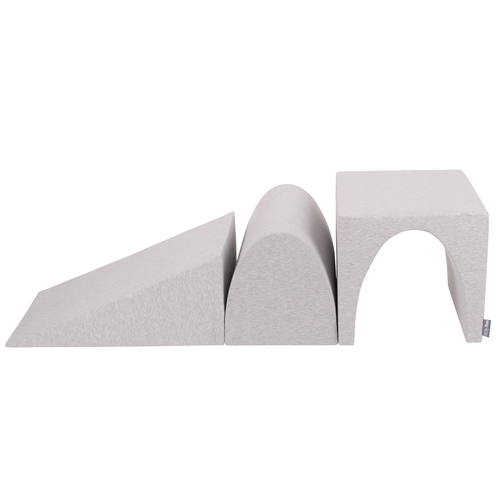 KiddyMoon aire de jeux en mousse pente L/colline/tunnel, gris clair, Multi-Taille