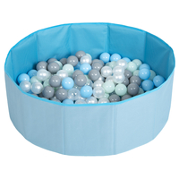 piscine à balles multicolores piscine pliable pour les enfant, bleu: perle/gris/transparent/babyblue/menthe, 300 balles