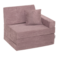 KiddyMoon Fauteuil Enfant Convertible en Mousse, Fauteuil pour Enfants Chaise pour Chambre d'Enfants Matelas Pliable Matelas Fauteuil Relax Fauteuil Douillet, violet, Fauteuil avec Oreiller