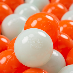 KiddyMoon Balles Colorées Plastique ∅7cm pour Piscine Enfant Bébé Fabriqué en EU, orange/menthe