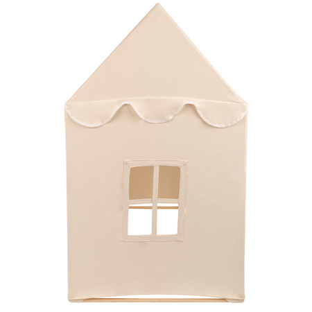 KiddyMoon Tente de Jeu Pour Enfants Maison De Jeu Pliable Tente Enfant Espace Créatif Pour Enfants Coin Douillet Idéal Pour Jouer À L’Intérieur Et À L’Extérieur, naturel: beige pastel/blanc/or, 200 Balles