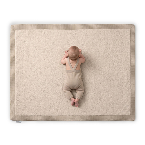 KiddyMoon Tapis de jeu doux pour enfant, antidérapant, rectangulaire, beige