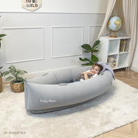 KiddyMoon Gonflable Fauteuil Sensoriel Enfant Avec Poignées Et Pompe, gris, L
