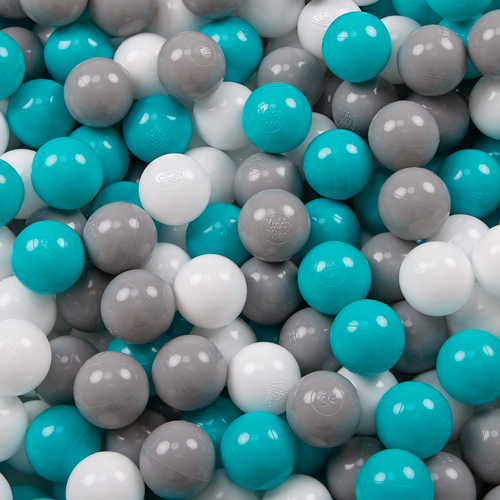 3en1 Tente de Jeux avec Tunnel Piscine à Boules avec Balles pour Enfants, Multicolore:gris/blanc/turquoise, 900 balles