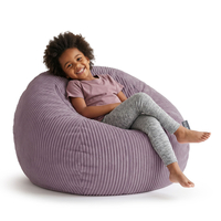 KiddyMoon Pouf pour Enfants 2-en-1 Rangement pour Jouets, 80x80x50cm, violet