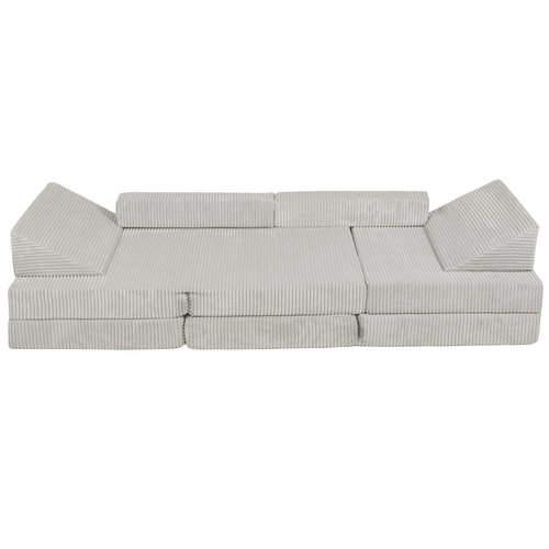 KiddyMoon Canapés Pliant pour Enfants Canapé-Lit Convertible Bébés-Canapé Lit Coucher Salle de Jeux Pliable Matelas au Sol Mini-Canapé Chaise-Lit, gris clair, Canapés