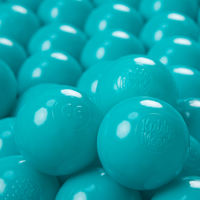 KiddyMoon Balles pour Piscine Colorées ∅6cm Plastique Enfant Bébé Fabriqué en EU, turquoise, 300 Balles/6cm