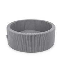 KiddyMoon Piscine Bébé 90 X 30 Cm Sans Balles, Piscine À Balles Pour Bébé Et Enfant, Piscine Enfant En Mousse Douce, Housse Côtelée Lavable, Gris foncé: Sans balles, 90x30/SANSballes