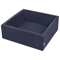 KiddyMoon Piscine à Balles ∅ 7Cm pour Bébé Carré Fabriqué En UE, bleu foncé:perle/gris/transparent/babybleu/menthe, 90x30cm/300 balles