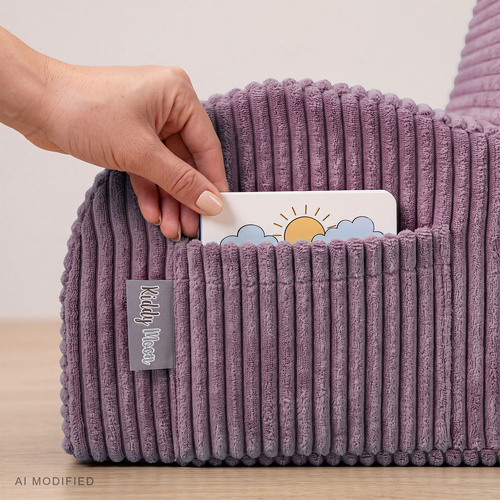 KiddyMoon fauteuil enfant à poche, housse zippée, assise confortable, violet, Taille unique