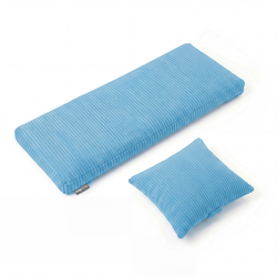 KiddyMoon Matelas avec Oreiller Set pour Planche D'équilibre Housse Amovible en Tissu Côtelé, bleu,