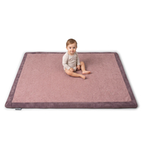 KiddyMoon Tapis de jeu doux pour enfant, antidérapant, rectangulaire, rose