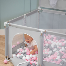 parc bébé avec balles plastiques aire de jeu pliable basket, vert : blanc/jaune/orange/babyblue/turquoise, 900 balles