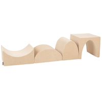 KiddyMoon aire de jeux velours mousse colline/tunnel/rampe L/semi-rouleau L, beige sableux, Multi-Taille