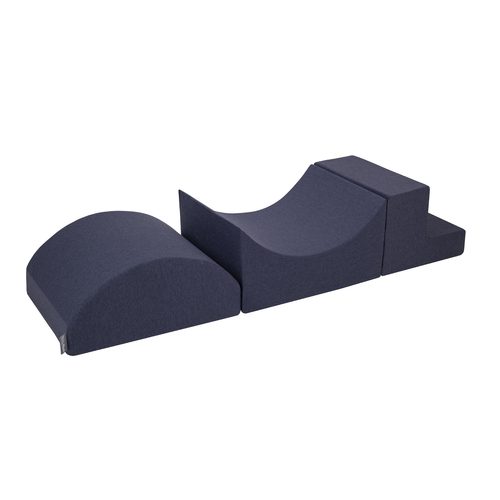 KiddyMoon Aire De Jeux en Mousse avec Carré Piscine À Balles pour Enfants, bleu foncé:blanc/gris/menthe, Piscine (300 Balles) + Version 6