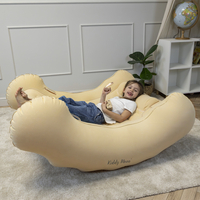KiddyMoon Fauteuil Sensoriel Gonflable À Bascule Enfant Avec Poignées Et Pompe, beige, L