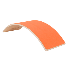KiddyMoon Planche D'équilibre pour Enfants Planche à Balancer Montessori, Naturelle/Orange Felt, 83x29,5x1,7 cm/Felt