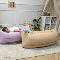 KiddyMoon Gonflable Fauteuil Sensoriel Enfant Avec Poignées Et Pompe, beige, M