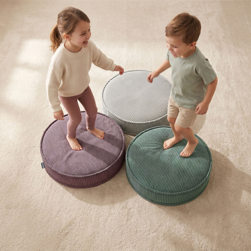 KiddyMoon Ensemble 3 Modules en Mousse pour Enfants pour Chambre D'enfant, vert-gris clair-violet, Mx3