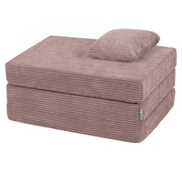 KiddyMoon Matelas Enfant Pliable en Mousse Matelas Pouf pour Tout-Petits, Chambre d'Enfant, violet, Matelas avec Oreiller