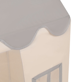 KiddyMoon Tente de Jeux Pour Enfants Maison En Forme De Pavillon Maison Pliable Cabane Enfant Espace Créatif Et Confortable Pour Jouer Intérieur Et Extérieur, blanc-gris: beige pastel/blanc/noir, 200 Balles