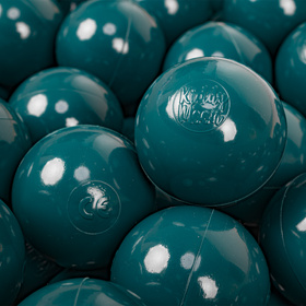 KiddyMoon Balles Colorées Plastique ∅7cm pour Piscine Enfant Bébé Fabriqué en EU, turquoise foncé, 100 Balles/7cm