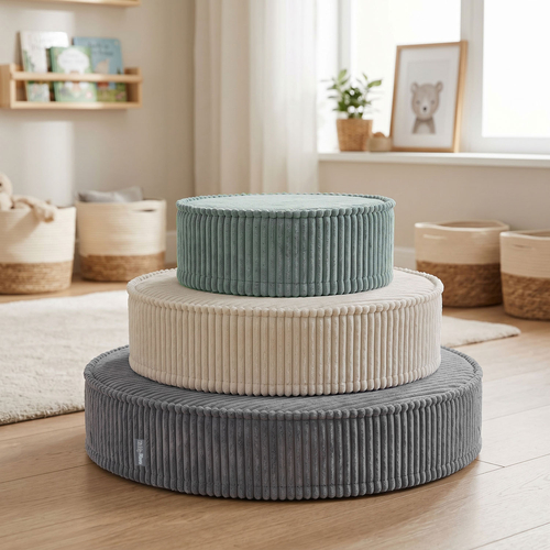 KiddyMoon Ensemble 3 Modules en Mousse pour Enfants pour Chambre D'enfant, zielony-beżowy-ciemnoszary
