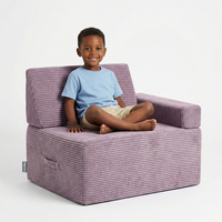 KiddyMoon Coussin Sauteur Enfant Mini Trampoline Interieur Rembourrage A Ressorts Housse Amovible En Tissu Cotele Deux Poignees Des 3 Ans, Violet, Mini Trampoline Avec Dossier Et Accoudoir