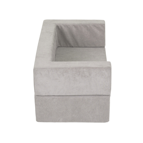 KiddyMoon Canapé en Mousse pour Enfants avec Balles Pour chambre d'enfant Léger Modulable Confortable Housse Amovible Parfait pour Jouer Lire et Se Détendre, gris clair, Canapé