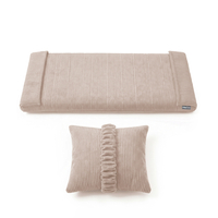 KiddyMoon Matelas avec Oreiller Set pour Planche D'équilibre Housse Amovible en Tissu Côtelé, beige foncé, Matelas/Oreiller