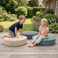 KiddyMoon Ensemble 3 Modules en Mousse pour Enfants pour Chambre D'enfant, vert-beige-gris foncé, Lx3
