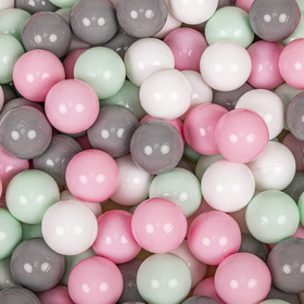 Tente de Jeu Pour Enfants De Magasin De Glaces Forme De Pavillon Pliable En Matériau Respirant Et Résistant Idéal Pour Stimuler La Créativité Intérieur Et Extérieur, rose-menthe: blanc/gris/menthe/rose poudré, 100 Balles