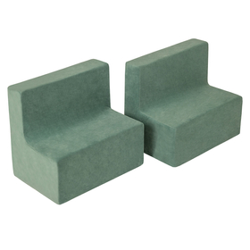 KiddyMoon Velours Aire De Jeux en Mousse pour Enfantsx élément marches PPZV-232, vert forêt, Multi-Taille