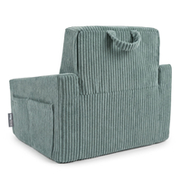 KiddyMoon Fauteuil Pliable pour Enfant en Mousse Canapé Convertible 2 en 1, vert, UNI