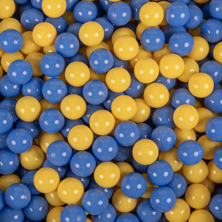 KiddyMoon Balles pour Piscine Colorées ∅6cm Plastique Enfant Bébé Fabriqué en EU, bleu/jaune, 100 Balles/6cm