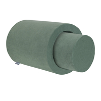 KiddyMoon Aire De Jeux En Mousse Modulable Pour Enfants Avec Housses Amovibles Résistantes Et Matériaux Doux Favorisant Imagination Et Créativité, vert forêt, Tonneau/Rouleau