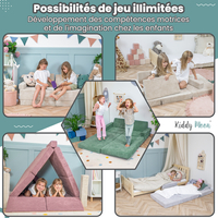 KiddyMoon Canapés Pliant pour Enfants Canapé-Lit Convertible Bébés-Canapé Lit Coucher Salle de Jeux Pliable Matelas au Sol Mini-Canapé Chaise-Lit, beige, Canapés