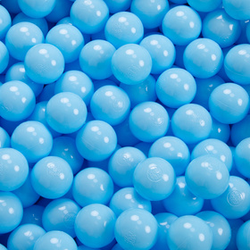 KiddyMoon Balles Colorées Plastique ∅7cm pour Piscine Enfant Bébé Fabriqué en EU, baby blue, 100 Balles/7cm