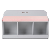 banquette avec étagères pour les enfants KiddyMoon, gris/rose, UNI