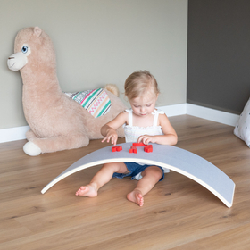 KiddyMoon Planche D'équilibre pour Enfants Planche à Balancer Montessori, Naturelle, 83x29,5x1,7 cm/Felt