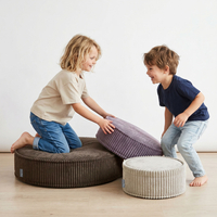 KiddyMoon Ensemble 3 Modules en Mousse pour Enfants pour Chambre D'enfant, beżowy-fioletowy-brązowy