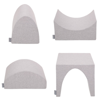 KiddyMoon Aire De Jeux en Mousse avec Quart Angulaire Piscine À Balles pour Bébé, gris clair: blanc/gris/menthe, Piscine (300 Balles) + Version 1