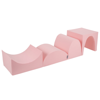 KiddyMoon aire de jeux en mousse colline/tunnel/rampe L/semi-rouleau L, rose, Multi-Taille