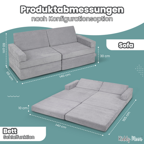 KiddyMoon Canapé Pliant pour Enfants, Canapé Convertible pour Chambre et Salle de Jeux, Matelas au Sol, Mini-Canapé, vert, Canapés